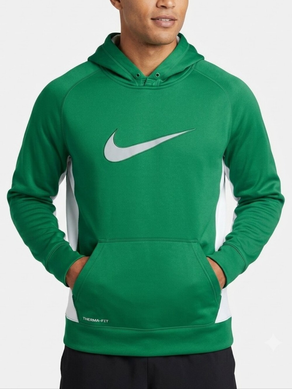 Nike Therma-FIT Central Swoosh Hoodie Kelly Green Men's Large Sweater FA10